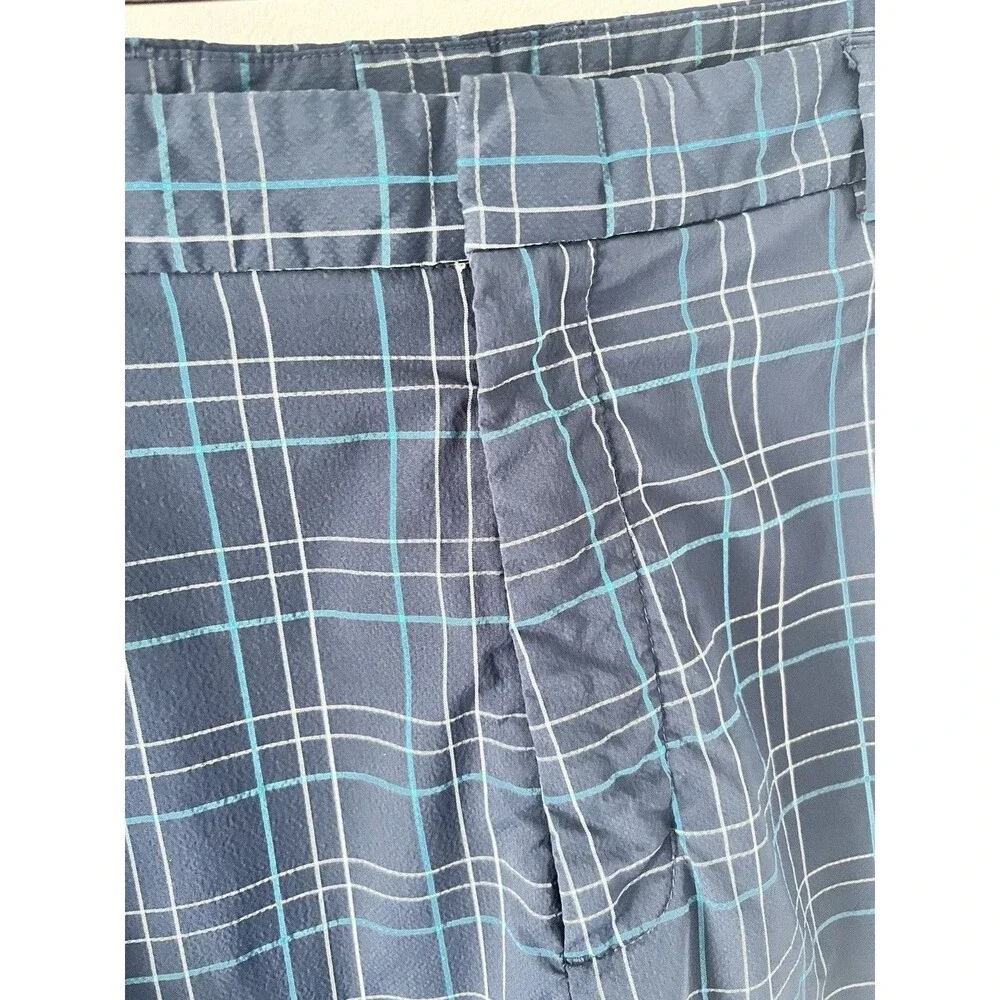 Walter Hagen  Men’s Shorts Blue Plaid 36 Preppy Flat Front Pockets